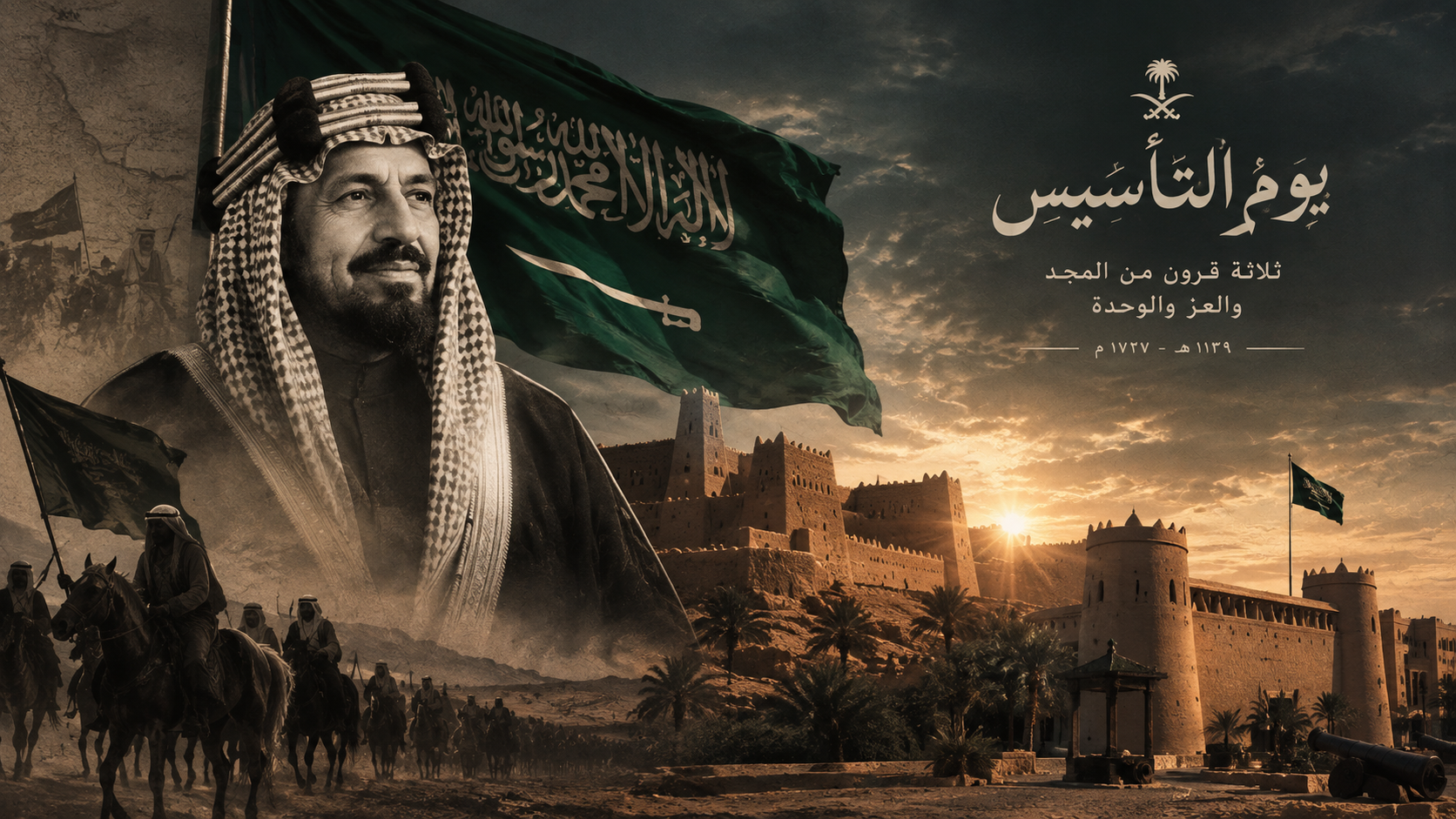 يوم التأسيس والملك عبد العزيز آل سعود